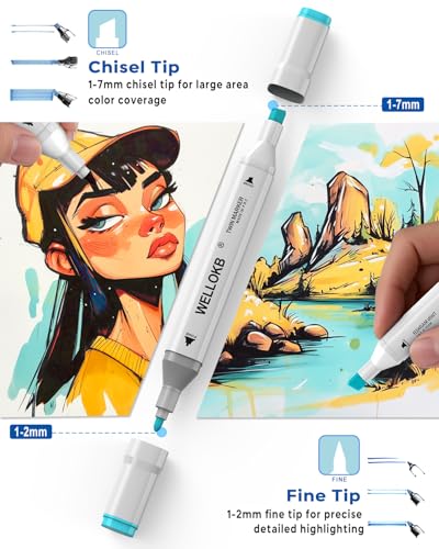 alcohol markers 80 colors dual tip art colored markers for adult coloring book painting drawing alcohol based with carrying case for adult kids