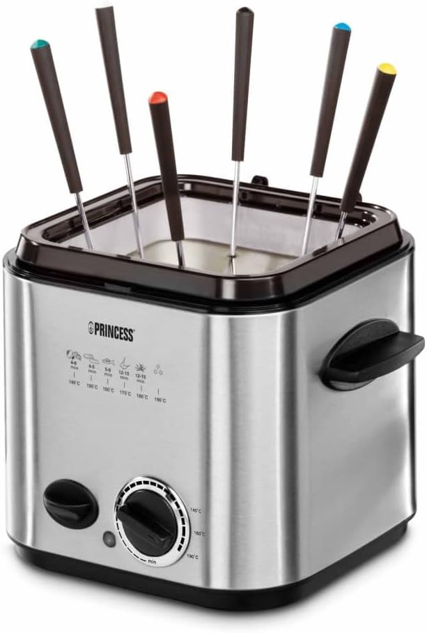 Princess 182611 Mini Fryer configured for fondue with forks