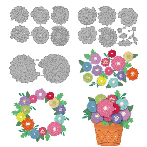 MAYJOYDIY 3D Blumen Spiral Metall Stanzformen Blütenblätter Stanzungen Blätter Präge Stanzvorlage Foto Schablonen Aus Karbonstahl Für Karten Scrapbooking Alben Handgemachte Geschenke Dekoration