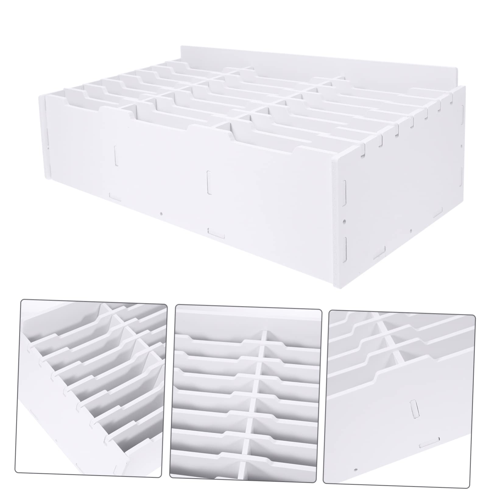 Alipis Organizzatore da Scrivania Scomparti Multipli per Cellulari, Scatola Bianca in Truciolato per Esposizione Temporanea e Organizzazione in Aula o Scuola