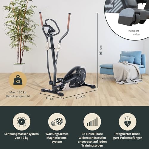 Ellipsentrainer Skandika Crosstrainer Eleganse Adrett mit Bluetooth und App-Steuerung