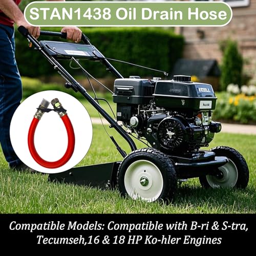 Image of Fit for STAN1438 3 /8 Inch Oil Drain Hose Replacement for B-ri & S-tra Tecumseh,Kohler Engines with 3 /8 Inch Drain Port Size