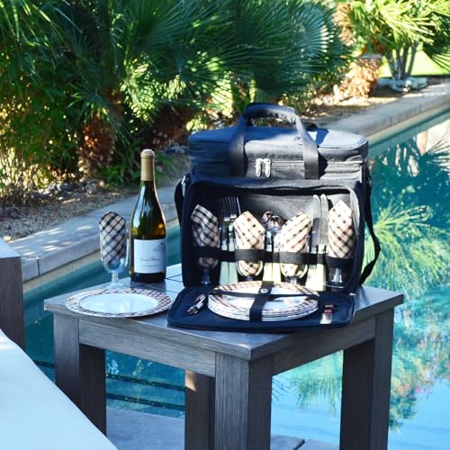 Nebraska University Licensed Cornhuskers Insulated Equipped Picnic Cooler for 4 - Designed and Assembled in California