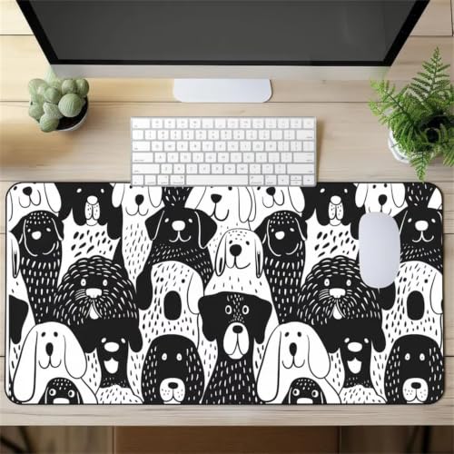 Tapis de souris grand format 900x300mm motif Chien avec surface micro-texturée haute vitesse
