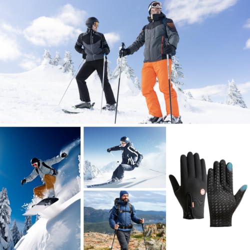 Guantes de esquí térmicos y guantes de nieve táctiles para hombre y mujer en clima frío al aire libre 4