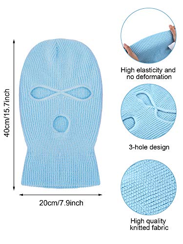 Image of SATINIOR 3 Holes Ski Mask Full Face Cover Outdoor Balaclava Winter Knitted Neck Gaiter for Halloween Sports Cycling