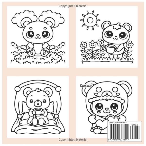 Kawaii Bear Cozy Routine Coloring Book for Kids Ages 2-4 image 3