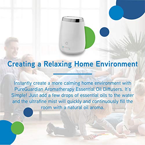 Pureguardian Guardian Technologies Essential Oil Diffuser, Ultrasonic, Cool Mist, Aromatherapy Creates Relaxing Environment, Soothing Optional Night Light, Runs Up To 5-8 Hours, Spa210 #TOP1