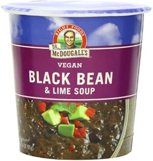 Dr. McDougall's Right Foods Vegan Black Bean & Lime Soup, 3.4-Ounce Cups, Pack of 6