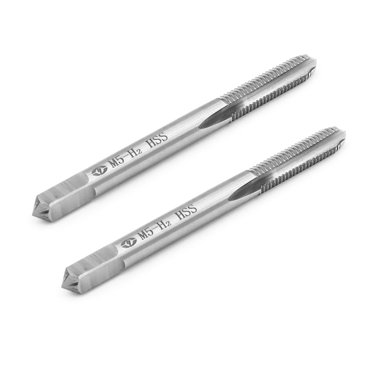 Kesiku M5*0.8 Metric Hand Thread Tap, Taper Screw Tap Set, Tapping Tool Repair Tool, 1 Pair, Silver, M5*0.8-2pc