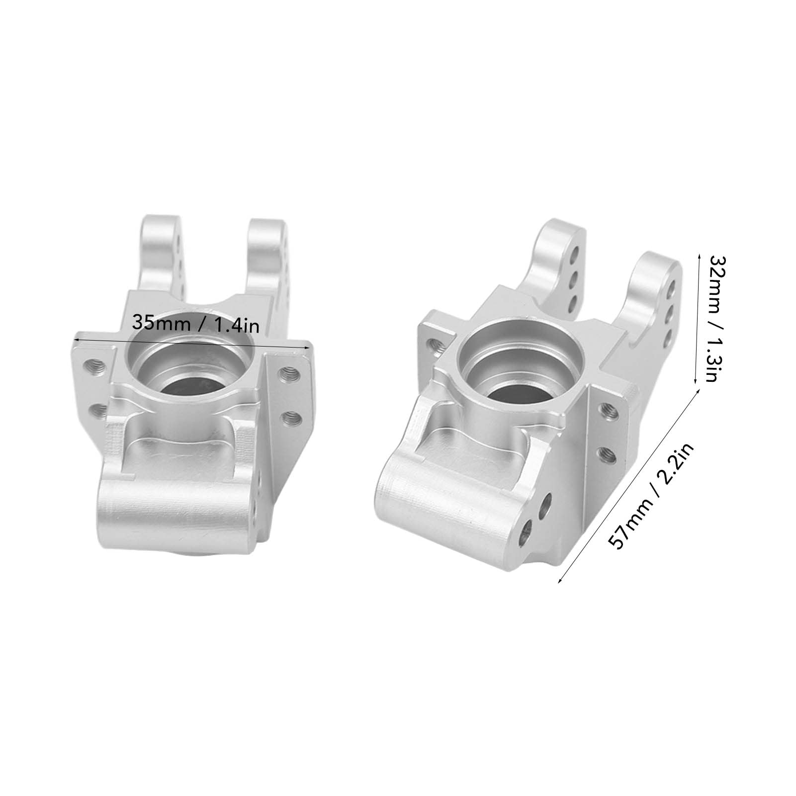 Wymiana mocowania tylnej osi RC Stop aluminium Trwałe mocowanie tylnej osi napędowej o dużej wytrzymałości dla Corally Kronos 6S 1/8 RC Truck 2 szt. Srebrny 57x35x32mm