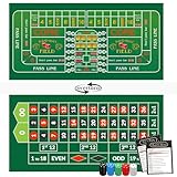 Double Sided Roulette & Craps Table Top Mat - 36