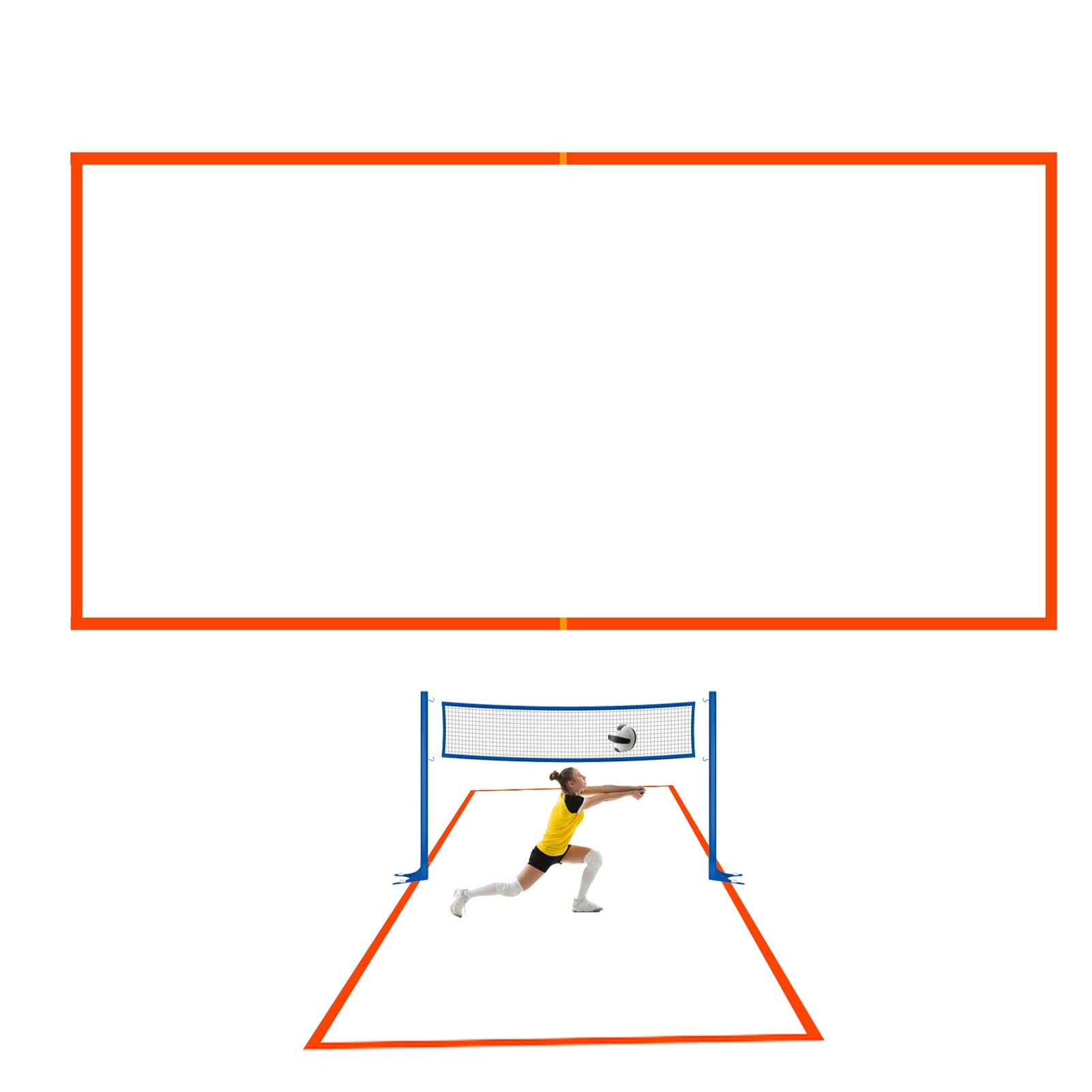 Linee per Pallavolo su Sabbia Kit Corde Perimetrali E Campo Sportivo | Linee Di Confine Portatili Per Campo Da Pallavolo Per Prato Spiaggia Campeggio E Picnic All'Aperto
