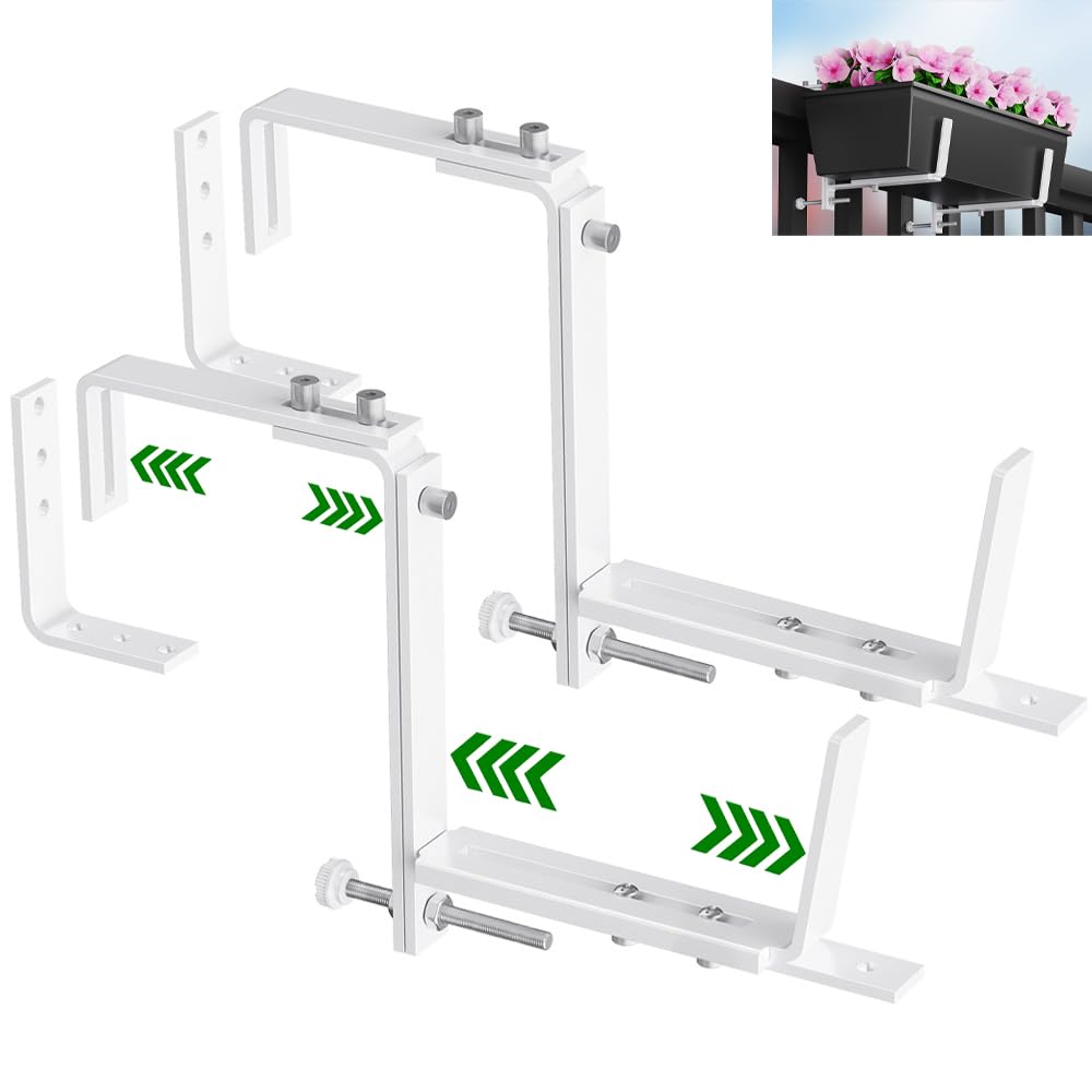 HFHOME Planter Box Brackets White