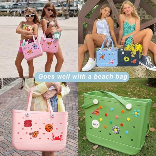 Image of Lckaey Rubber Beach Bag Accessories-PVC Rubber Totes organizer Sport Charms- for Purse Bogg Inserts
