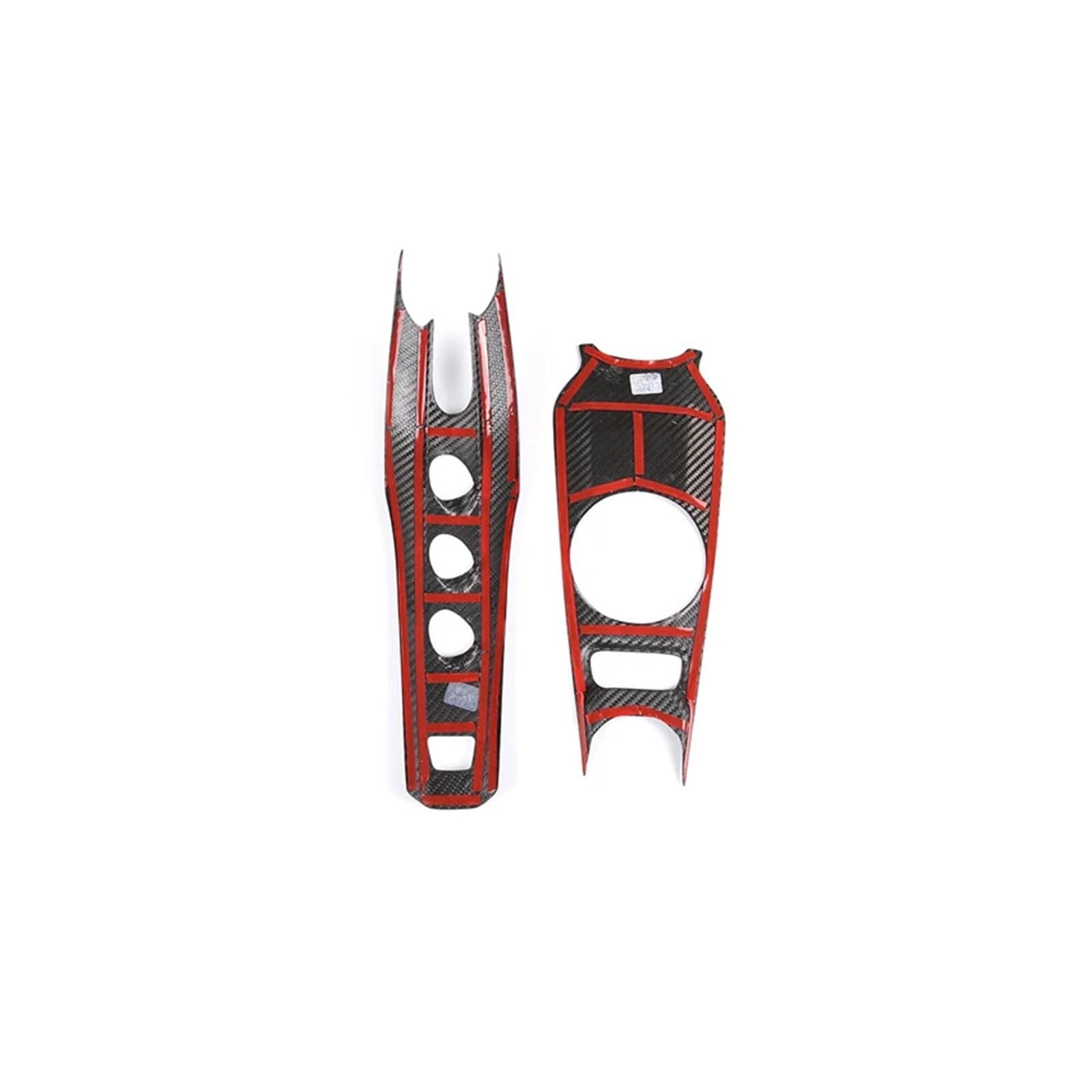 Adesivo decorativo for console centrale da 2 pezzi | Copri pannello Gear Cup in carbonio compatibile con Ferrari F12 12-17 LHD(Forged pattern)