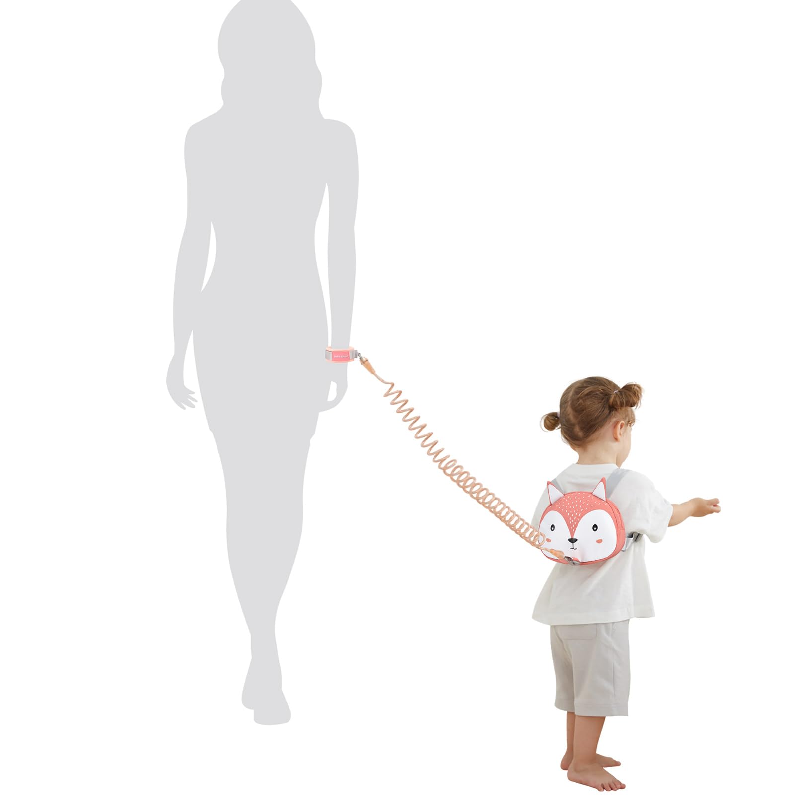 Bebamour Animal Mochila para niños pequeños con riendas de seguridad Mini bolsa con correa de seguridad para niños Mochila portátil Mochila con arnés de seguridad para niños y niñas,Orange Squirrel