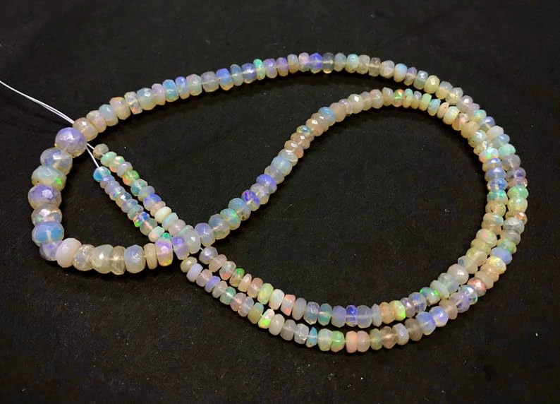 Perles en opale naturelle facettée pour colliers haut de gamme