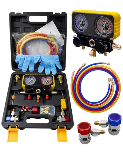 3-Way Automotive AC Manifold Gauge Set with Hose