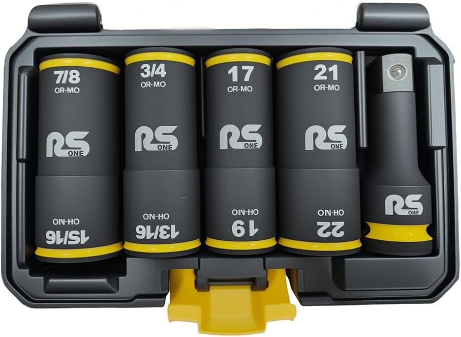 RS ONE Dual Size Socket Set, Supports Pneumatic/Electric/Manual Sockets (Metric and Imperial 5-piece set)