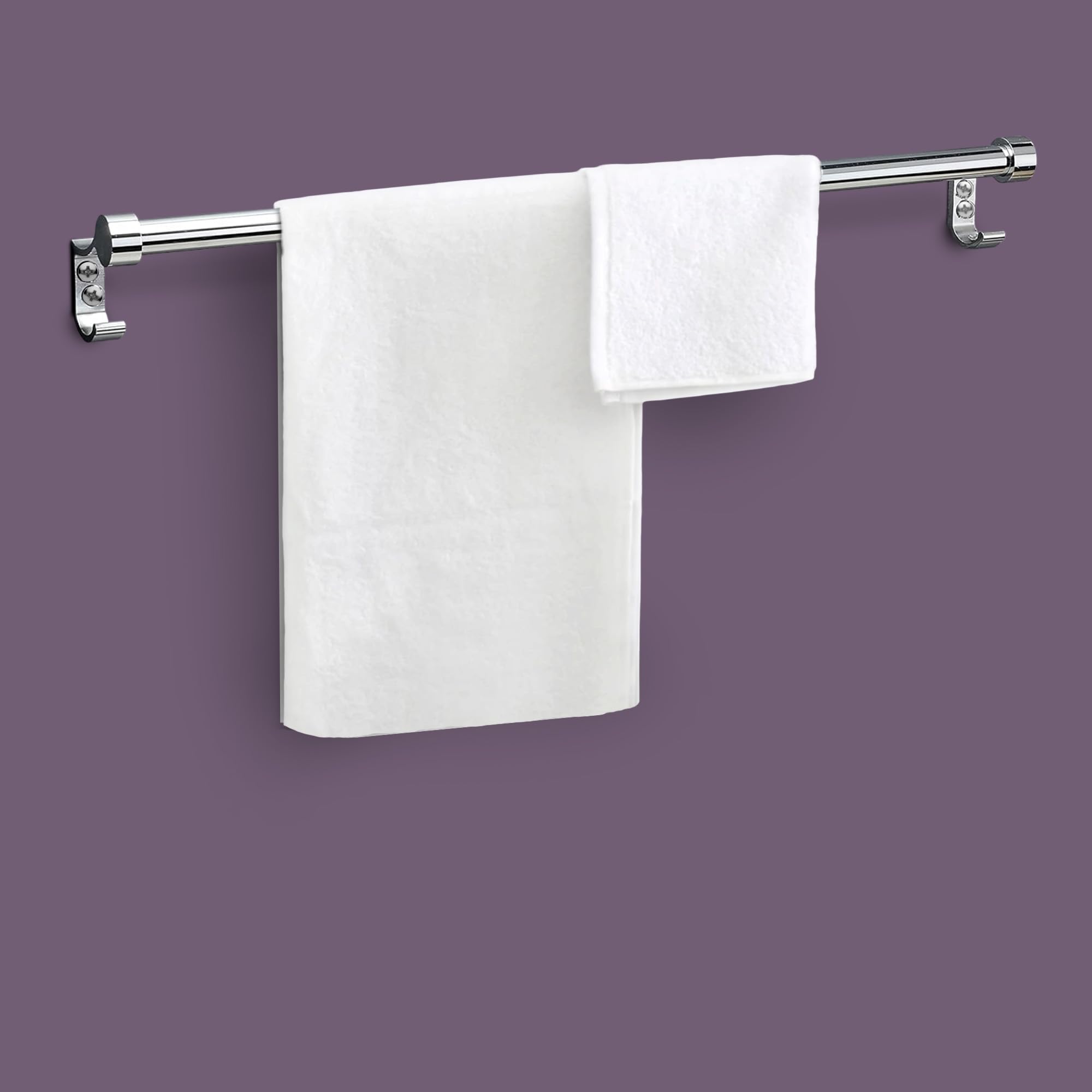 Stainless Steel Towel Rod | Towel Bar for Bathroom – Wall Mounted, Rust-Resistant Towel Bar for Bath & Kitchen – Space Saving Modern Towel Holder (24 Inch - Black Finish, Pack of 1) — Amazon image 5