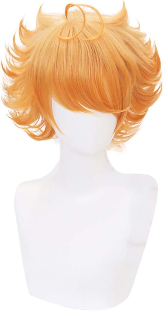 QiancoshairThe Promised Neverland Emma Cosplay Wig Orange Short Costume Hair Wig