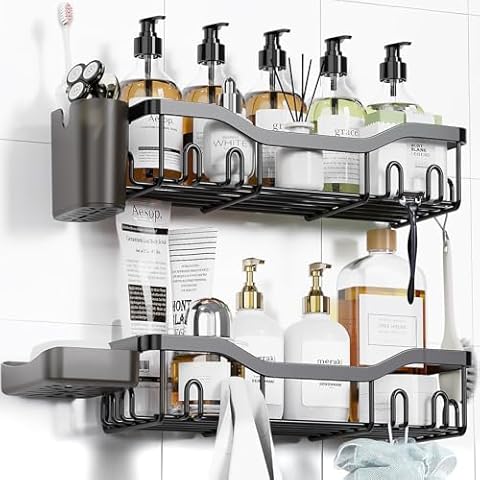 NESOMI Shower Caddy with Hooks Cover