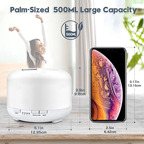 YIKUBEE Oil Diffuser, 500ml Essential Oil Diffuser, Humidifier with Remote Control, Aromatherapy Diffusers for Home, Diffusers for Essential Oils Large Room - Image 4