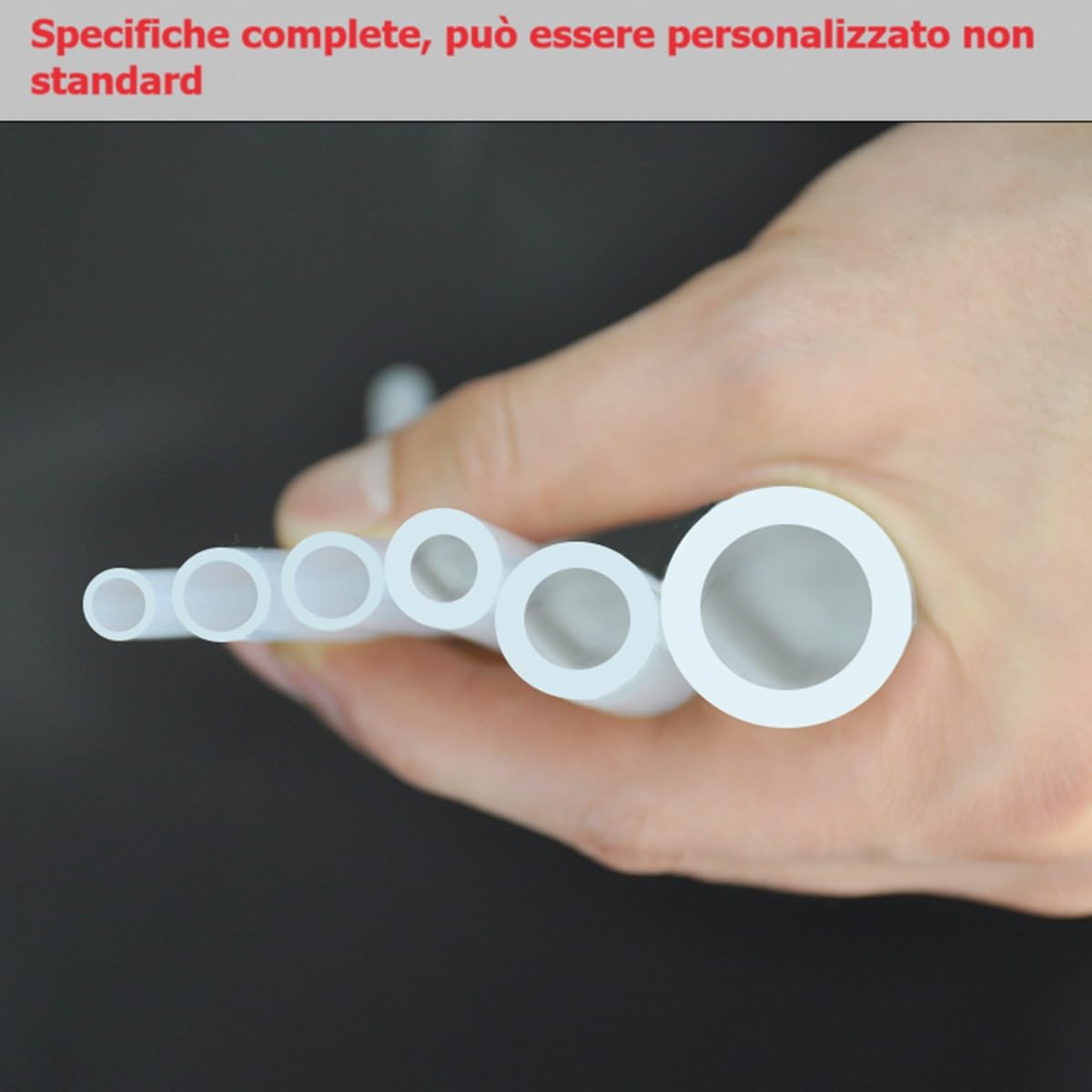 Tubo in silicone, grado industriale, tubo per acqua in silicone bianco, resistente alle alte temperature, OD 12 mm, ID 8 mm, spessore parete 2 mm, lunghezza 6m(19.68ft)