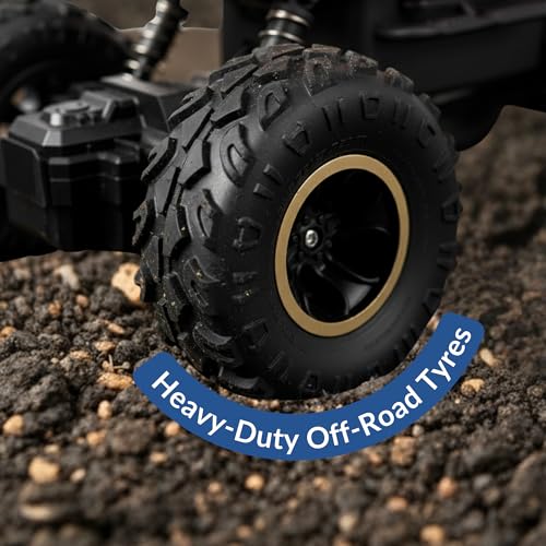 Image of Lilplay Monster Truck | Rechargeable Remote Control Car for Kids | Rock Crawler 5 Function 1:18 RC Car with Smoke | Offroad High Speed Rock Climbing Toys for Boys (Blue)