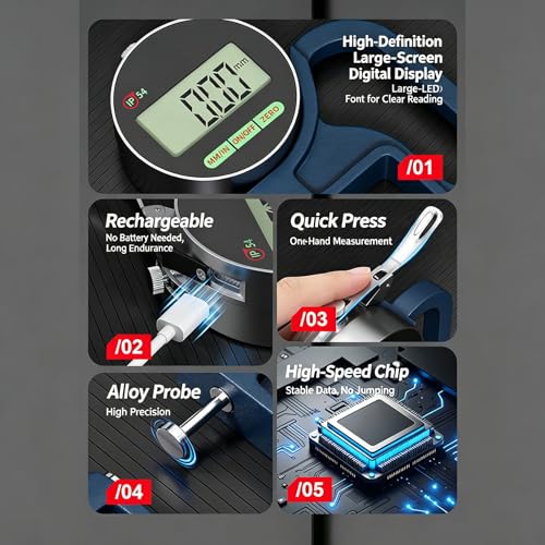 Calibrador Digital para Medición de Espesor con Pantalla LED miniatura 4