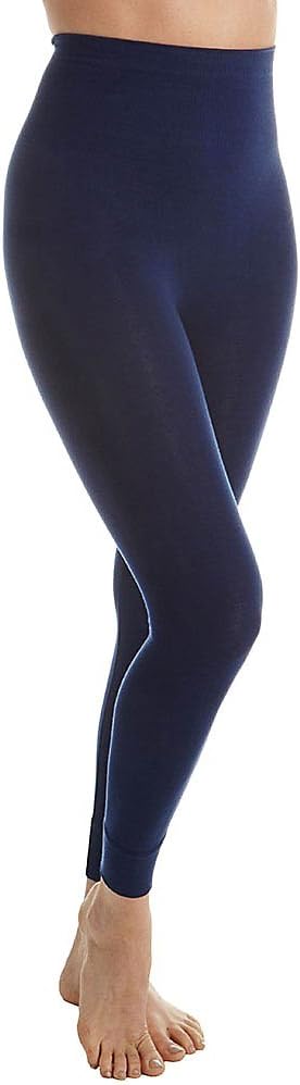 Rhonda ShearAhh By Rhonda Shear Women's High Waist Cotton Blend Control Legging, Navy, 3X