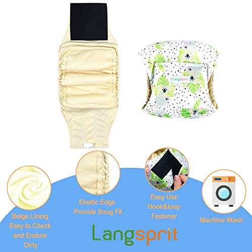 Image of Langsprit Male Belly Bands for Dogs (Pack of 3) - High Absorbing Dog Wraps Male Washable - Reusable Small Doggy Doggie Puppy Dog Diapers (Koala, Medium)