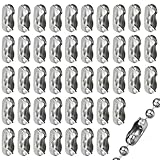 LIUQOBN 100 Pcs Blind Chain Connectors Ball Chain Connectors for Roller Stainless Steel Clips for Vertical Blinds and Curtain Repair Bead Spare Parts 4.5mm