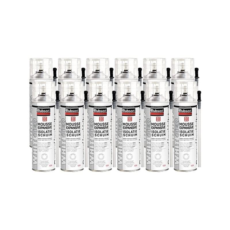 Mousse PU expansive Rubson WhiteTeq 12x500ml pour isolation de maison