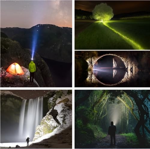 Image of Torch Lights Rechargeable Spotlight, 5 Light Modes, 1200mAh /1500 lumens Powerful LED Flashlight Waterproof, Lantern Flashlight for Indoor and Outdoor Emergency (WD-5020A)