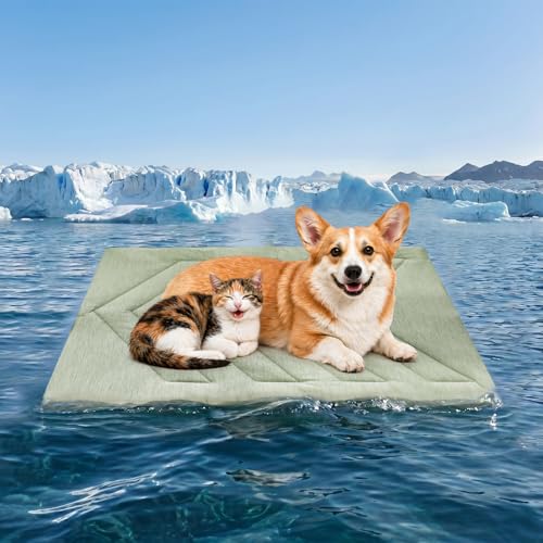UIQELYS Cooling Mat for Dogs, Q-MAX0.4 Dog Cooler Blanket for Crate, Summer Dogs Bed Pad, Washable...