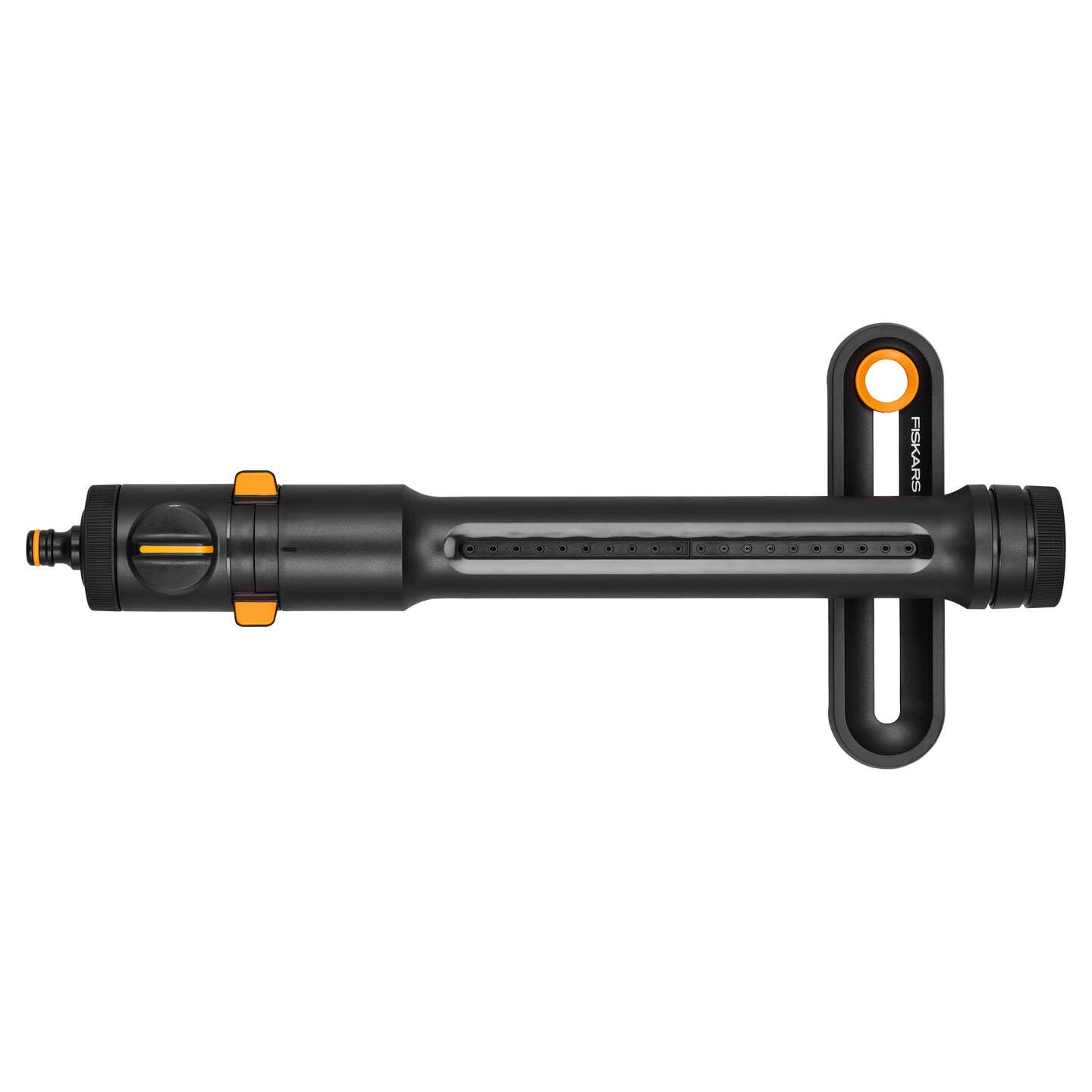 Fiskars Comfort Aspersor oscilante S-L | Aspersor para áreas de 300-500 m², Negro/naranja, 1070833