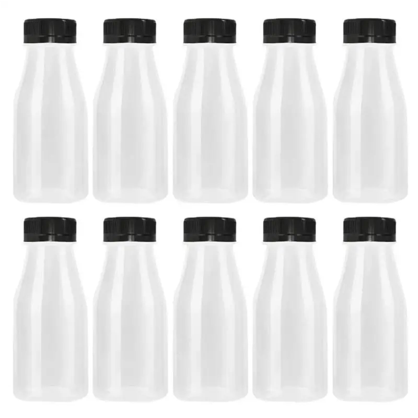 EnxJire Plastic Juice Bottles 10 Pcs Bottles Bottle Milk With Beverage Juice Plastic Jar Caps Container Drink Empty Smoothie Storage Drinking Lid Lids Jars for Kitchen(Color 2)