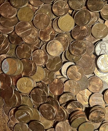 Low Grade 2 Lb Bag Bulk Reduced Price Pre-1982 Copper Pennies: 95 Percent Pure Lincoln Memorial Pennies