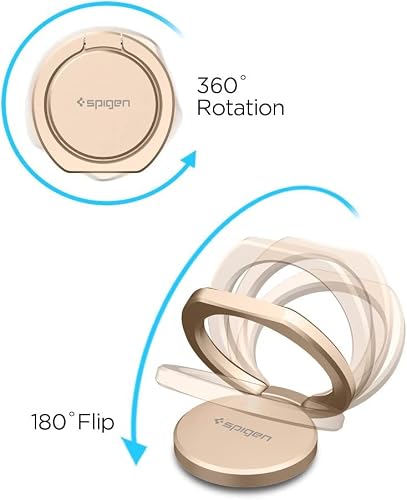 Spigen Style Ring 360 Cell Phone Ring/Phone Grip/Stand/Holder For All Phones And Tablets Compatible With Magnetic Car Mount - Champagne Gold #TOP4