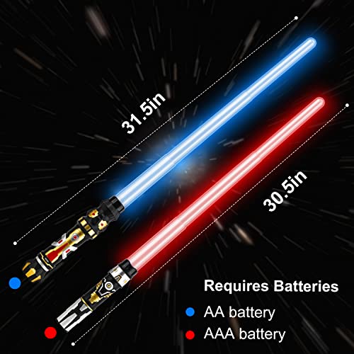 Image of TOY Life Light Up Saber 2 Pack Light up Saber for Kids Extendable Light Up Toy Sword for Kids Lightsavers with Motion Sensitive FX Sound Dark Saber for Adults Kids Halloween Dress Up Parties Gifts