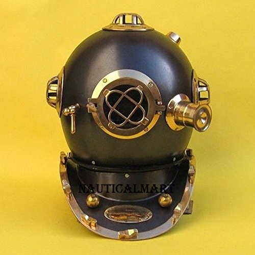 NauticalMart Brass Diving Helmet Painted Black 17