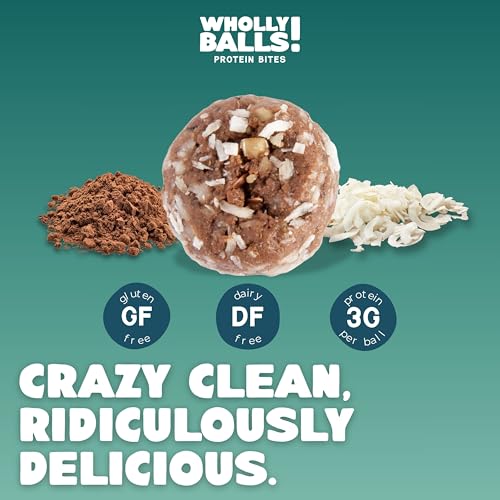 Image of Wholly Balls Protein Bites a€ inch Healthy Plant-Based Snack | High Protein, Low Sugar, Gluten-Free Energy Balls (Pack of 3, O.G)