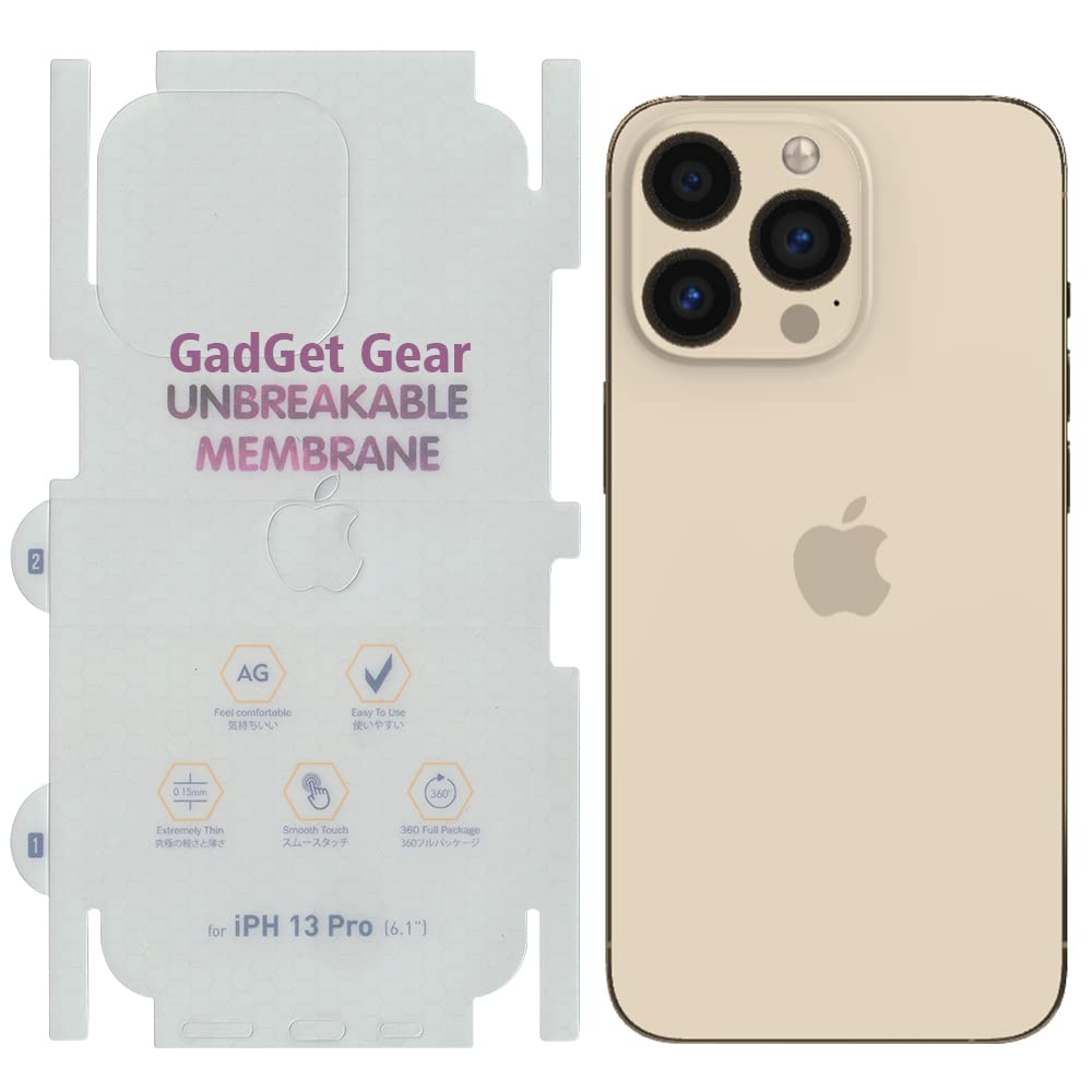 GADGET GEAR Apple iPhone 13 Pro Unbreakable Screen Protector Hydrogel Membrane With Edge to Edge Coverage and Easy Installation (Matte, Back & Sides) (B09JZN6LQ2) Amazon Price History, Amazon Price Tracker