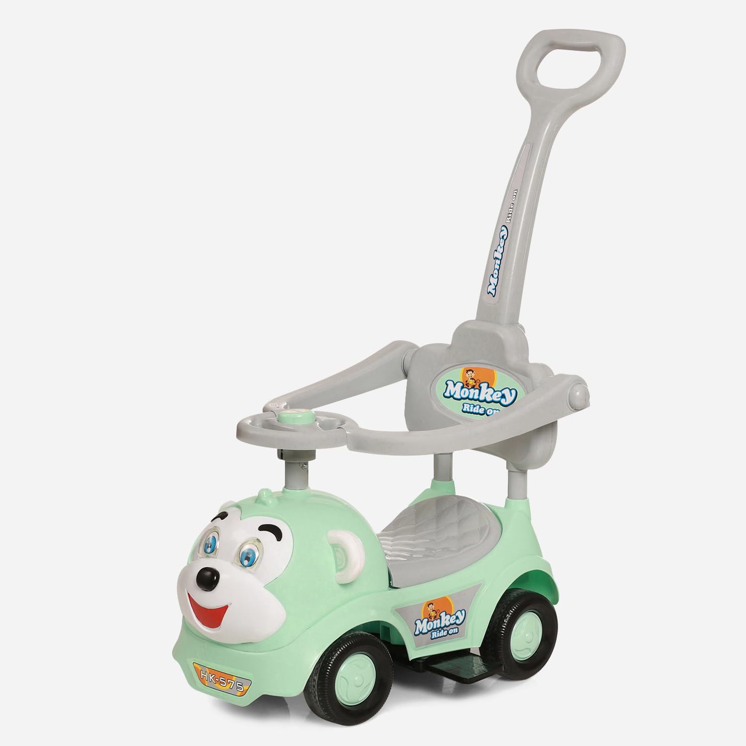 Dash Monkey 3 in 1 Ride on for Kids, Baby car, Ride on for Kids 2 Years+, Push Car, Musical Ride on car with Parental Handle and Protective Arm Rest (Capacity 20kg | Green)