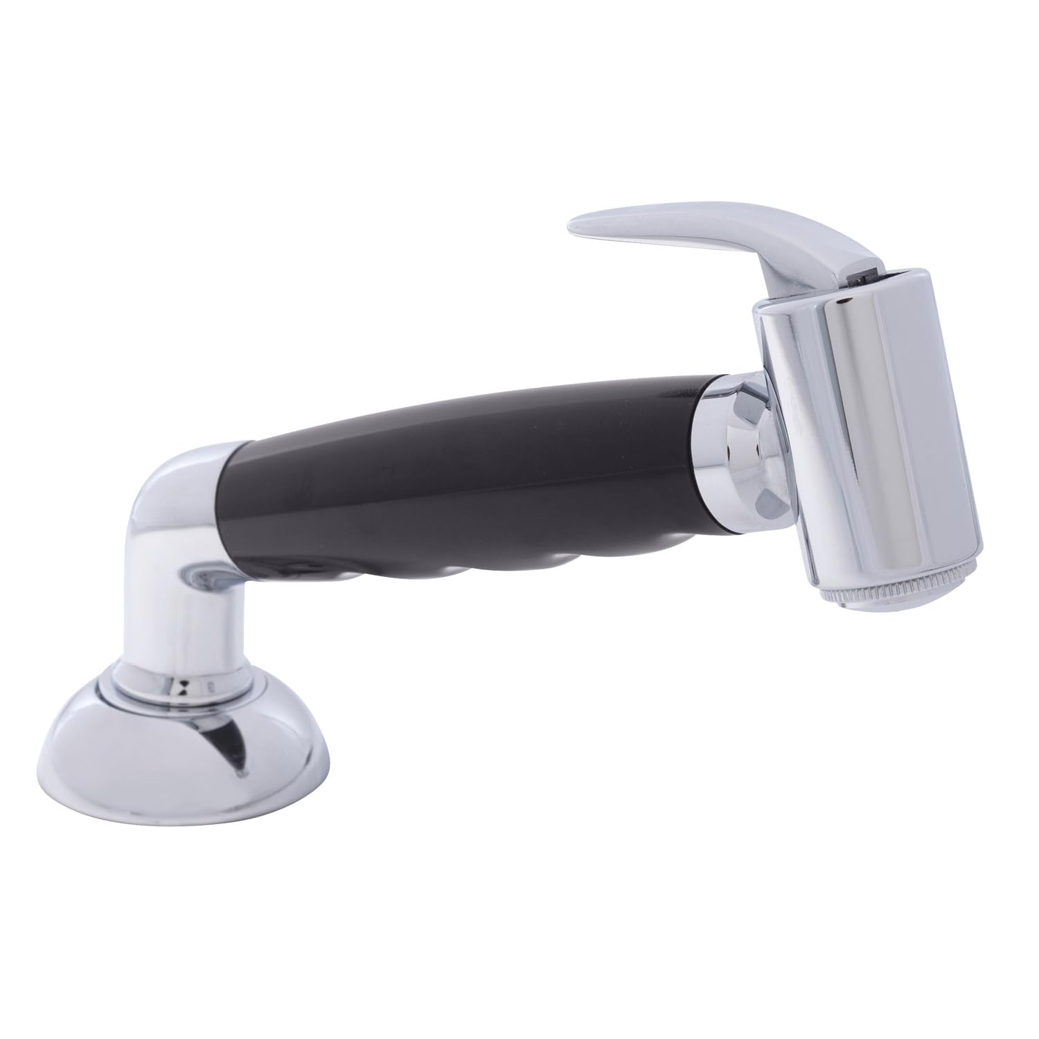 Ambassador MarineDeck-Mount Sprayer- Hammer-Head Black Sprayer w/Elbow, 6' Stainless Steel Hose, Elite Holder - 134-0045-KP-W