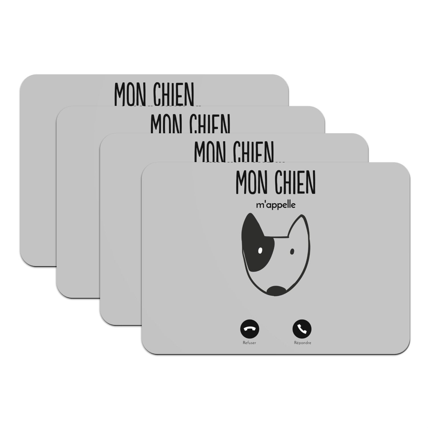 Sets de table Mon Chien m'appelle pour repas de famille sans taches