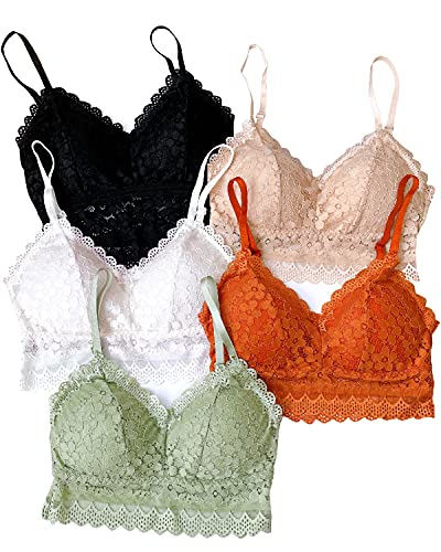 [LUFASCA] ナイトブラ 2枚組 / 5枚組 ノンワイヤー ブラジャー ブラトップ ルームブラ レース