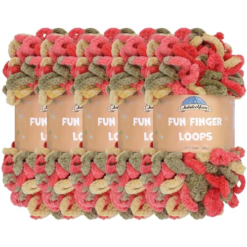 Hilo de poliéster Jumbo Weight Loop JubileeYarn para tejer sin agujas de forma fácil 2